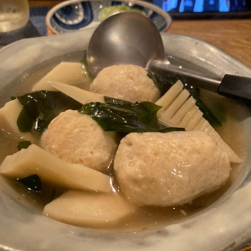 鶏つくね若竹煮(青海波)