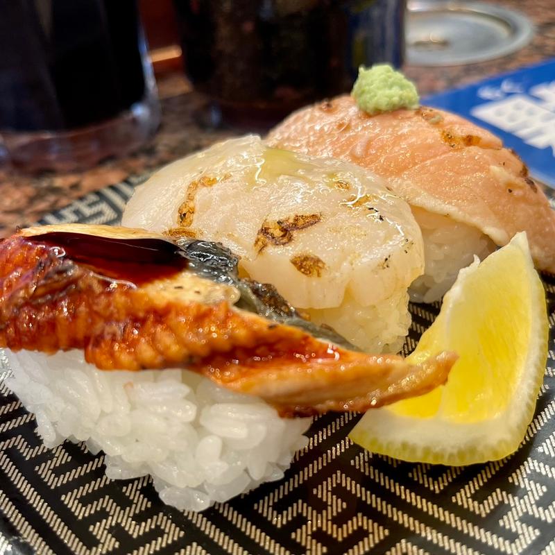 炙り三品(回転すし北海道 河北店 )