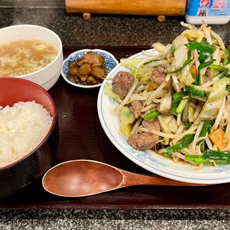 レバニラ定食(江戸東京小岩　創業昭和十一年　餃子の老舗　中華料理　永楽 )