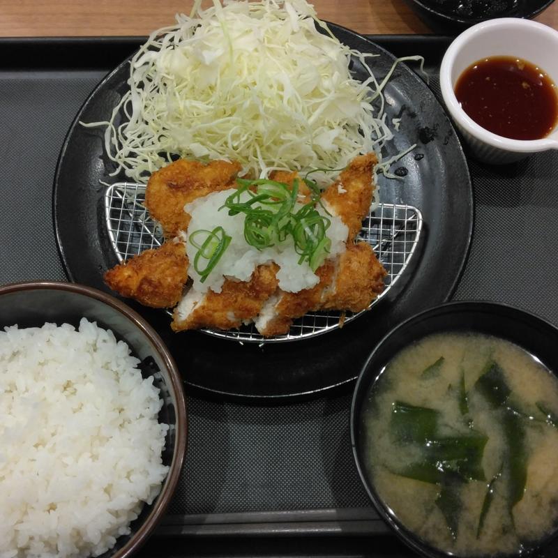 おろしポン酢ささみかつ定食(松のや 仙台中央店)