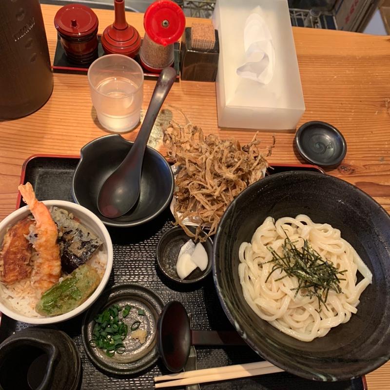 冷やしごぼう天　天丼(ハーフ)(うどんひだか )