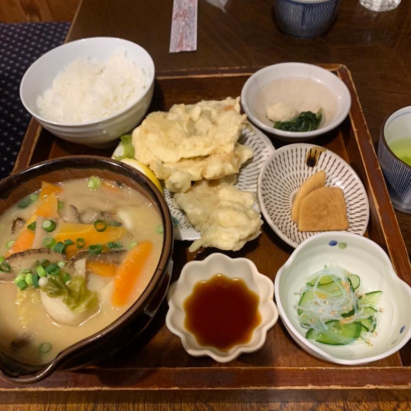 とり天定食(だんこ汁)(甘味茶屋 （あまみじゃや）)