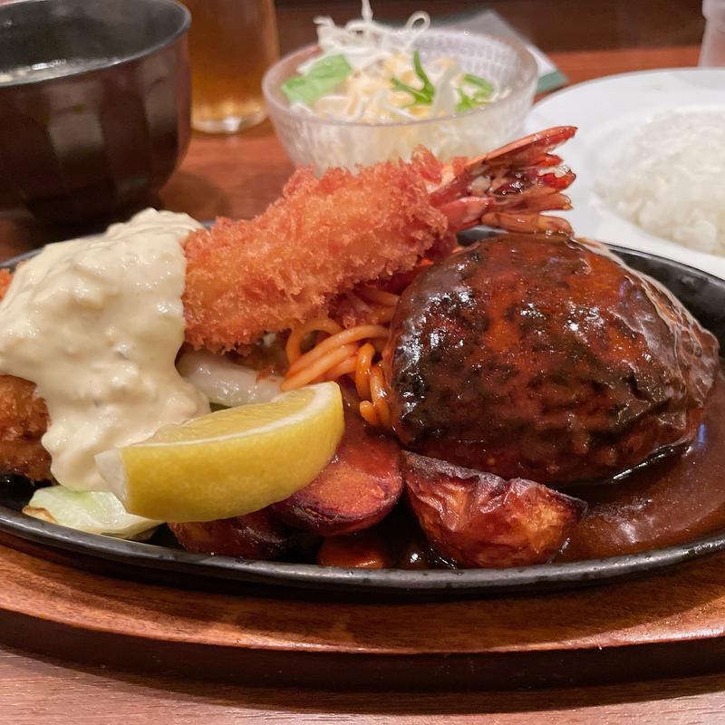 ハンバーグ&エビフライ(グリルらんぷ亭 )