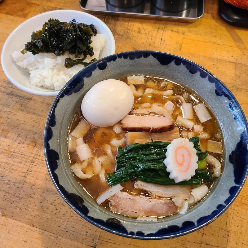 上だしそば ごはん(だしと麺 遊泳)