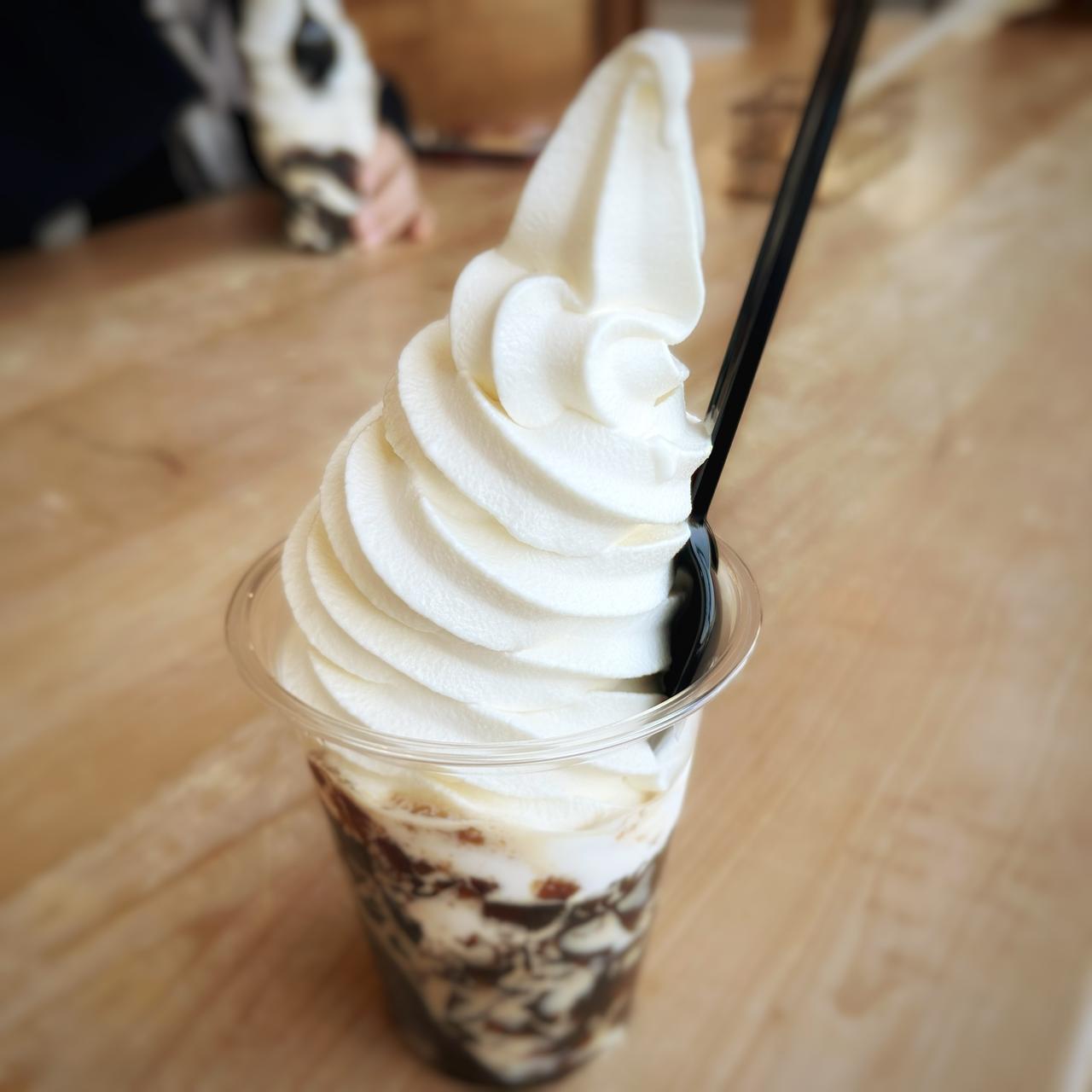 コーヒーゼリーソフトクリーム(NOTOHIBAKARA BAKERY) …