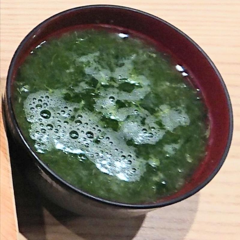 あおさの味噌汁(北陸金沢 まわる寿し もりもり寿し たまプラーザ店)
