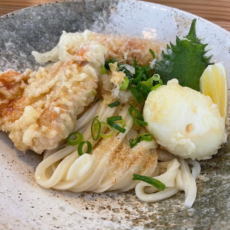 ちく玉かしわ天ぶっかけ(讃岐うどん なご心)