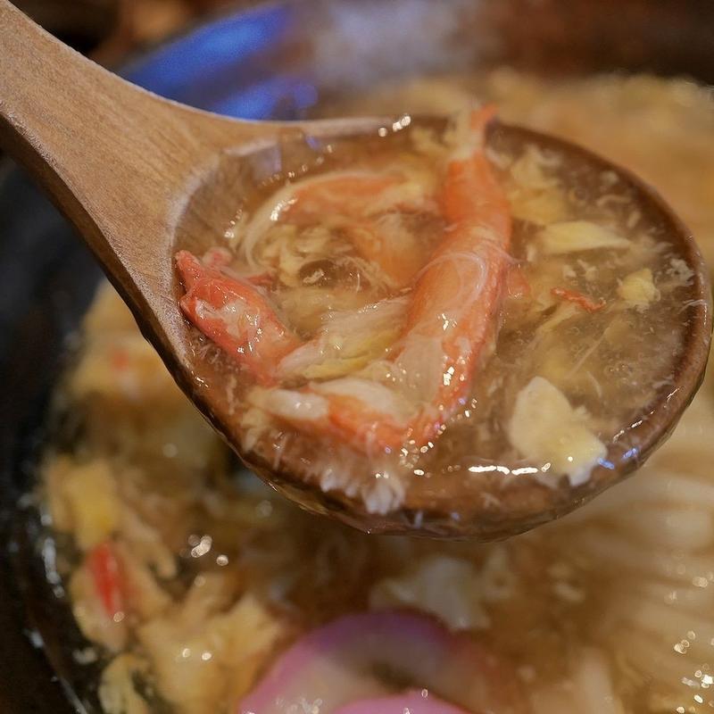 ズワイガニとキコのけいらん(うどんや ぼの)