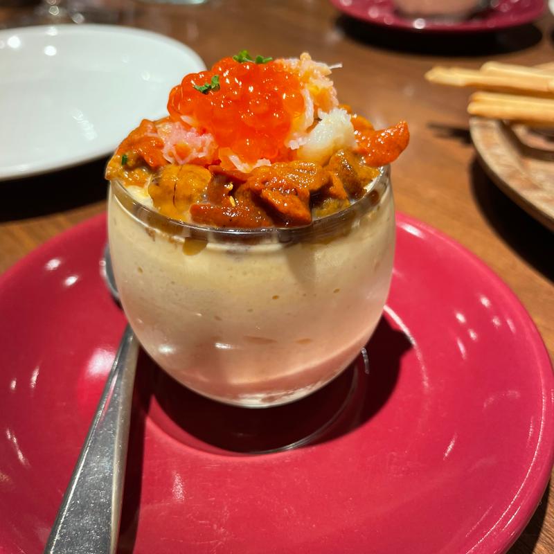 ウニ・カニ・イクラを添えたウニのムース(俺のイタリアン 新橋赤レンガ通)