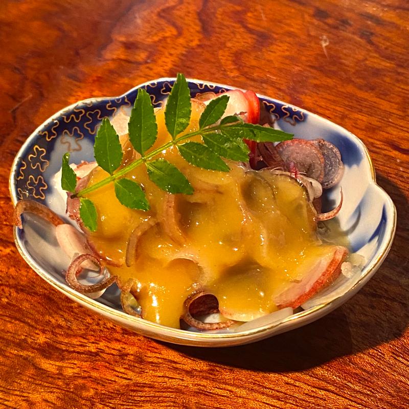 地蛸と茗荷のぬた和え(酒峰)