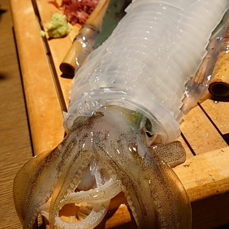 イカの活造り(大)(居酒屋 まる家 西中洲 （まるや）)