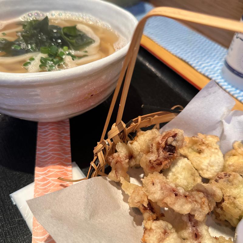 春の天ぷらとかけうどん(うからやから)