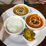 バターチキンカレー　シーフードカレー【両方大辛】(アルナパレスインドカレー 真岡店 Aarna palace Mooka store)
