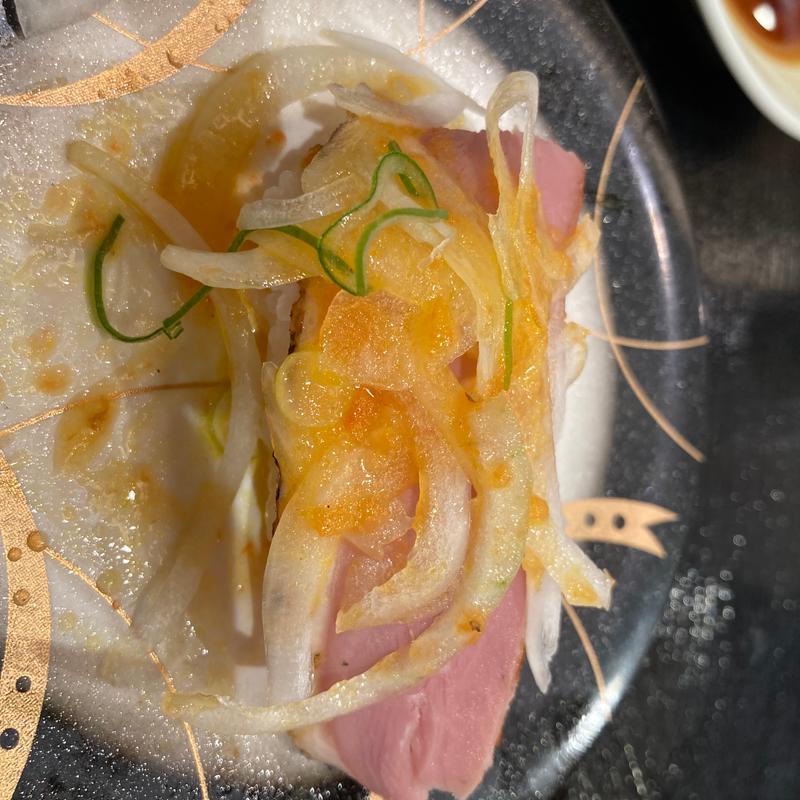 カモの人参ドレッシングカルパッチョ(魚魚丸 緑区鹿山店)