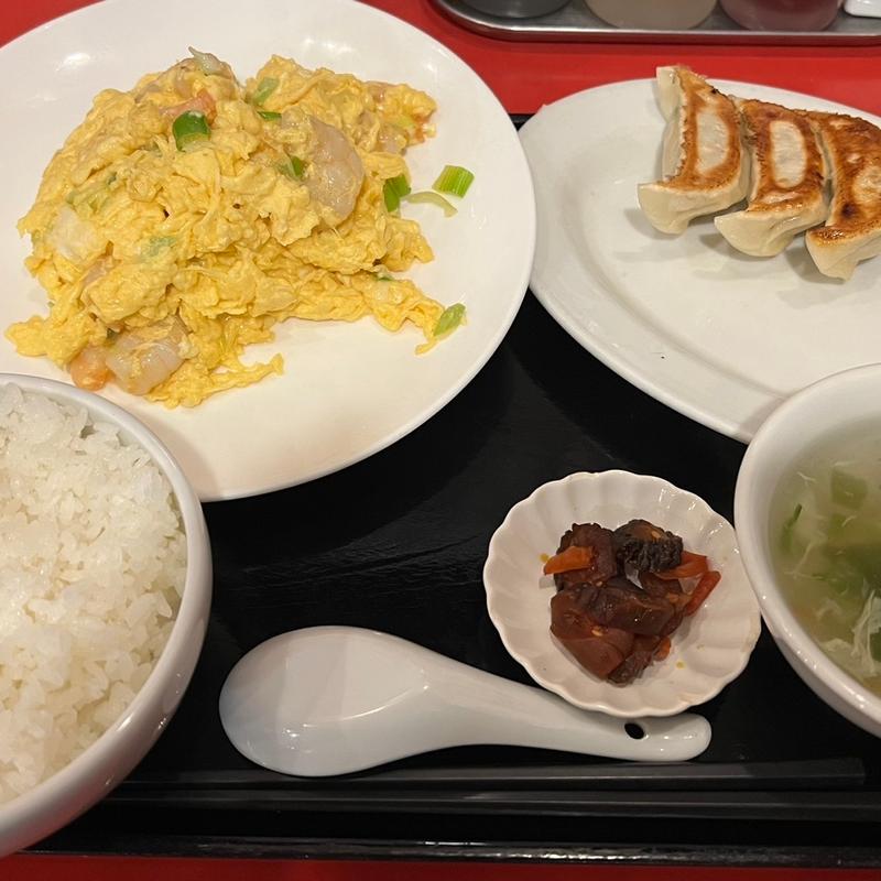 海老と玉子炒め定食(餃子の安亭高田馬場店)
