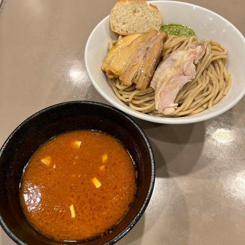 海老トマトつけ麺　肉増(つけ麺 五ノ神製作所 新宿店)