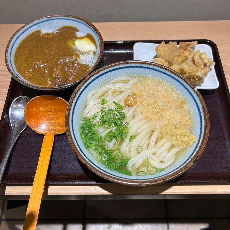 かけうどん＋カレー丼＋とり天(香川一福 千葉ペリエエキナカ店)