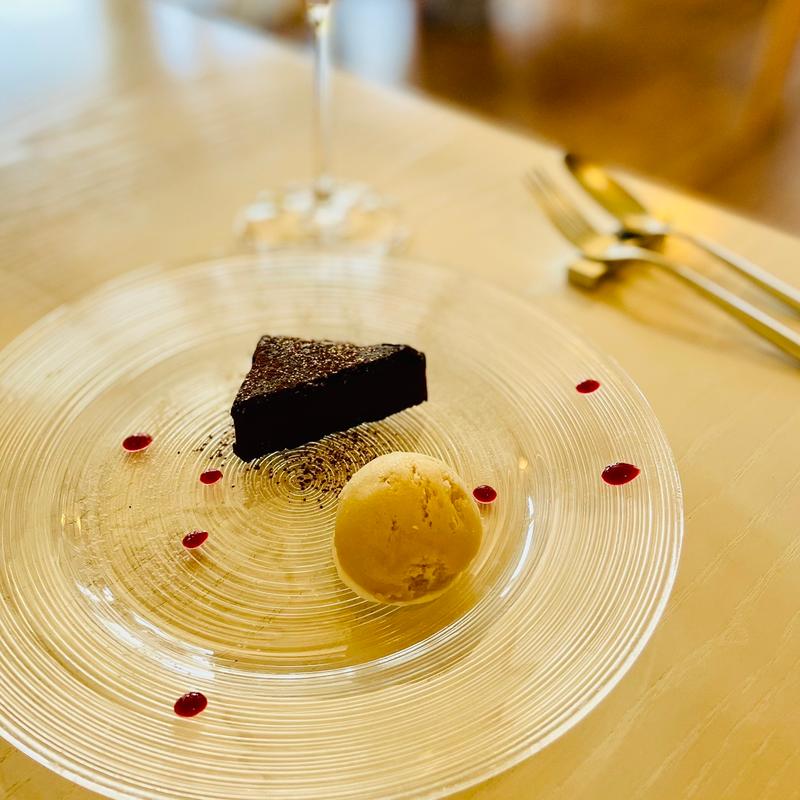 プリフィックスコース　ガトーショコラときなこのアイス(オーガニックグリル鵠沼海岸)