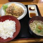 合い盛り唐揚げ定食(万葉の里　高岡 )