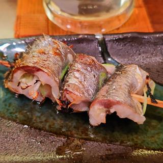 アジのねぎ巻き串(焼き鳥 華蔵(かぐら))