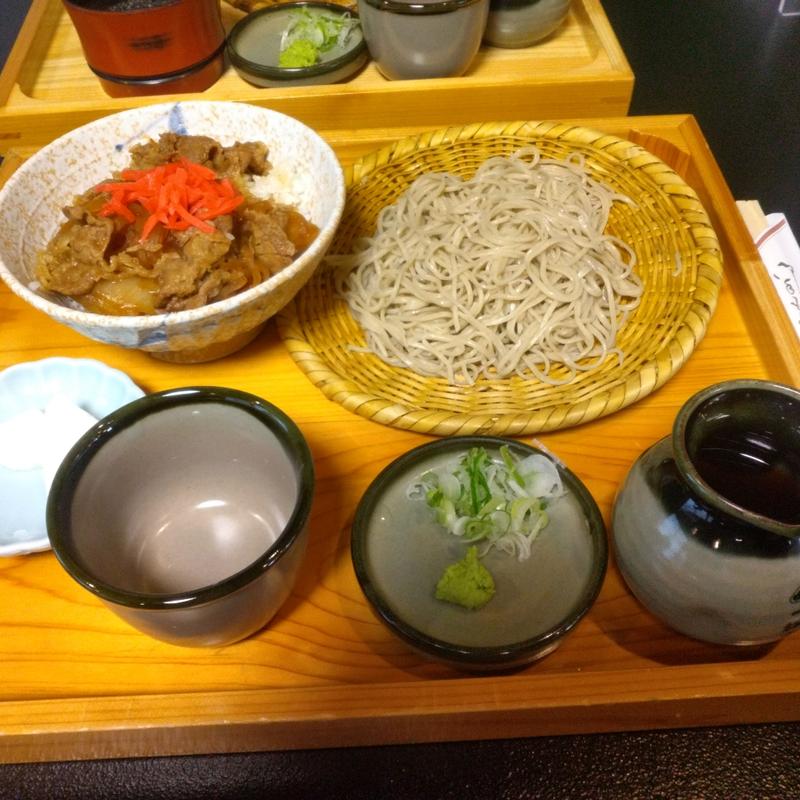 ざるそば＆半牛丼セット(一松亭 （いっしょうてい）)