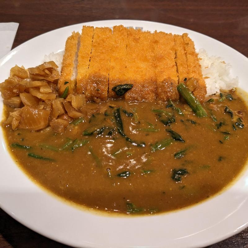 チキンカツカレー＋ハーフほうれん草(CoCo壱番屋 徳山２号バイパス店 （ココイチバンヤ）)