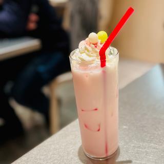 ICE 桜ラテ(レインボーパンケーキ 西武池袋店)