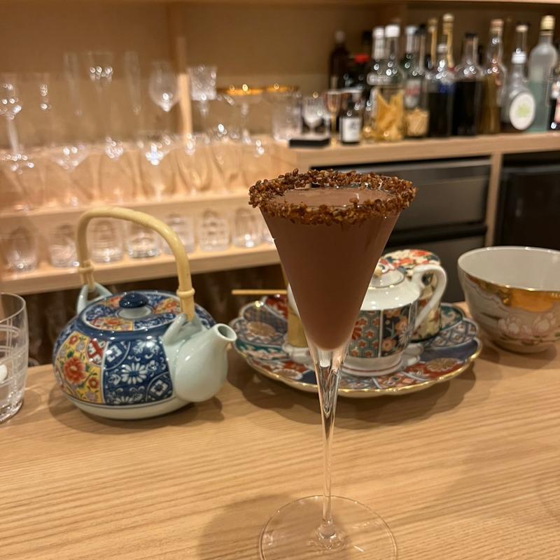 ポリポリそば茶をスタイリングしたそば茶Deショコラ(Bar和ごころ赤坂)