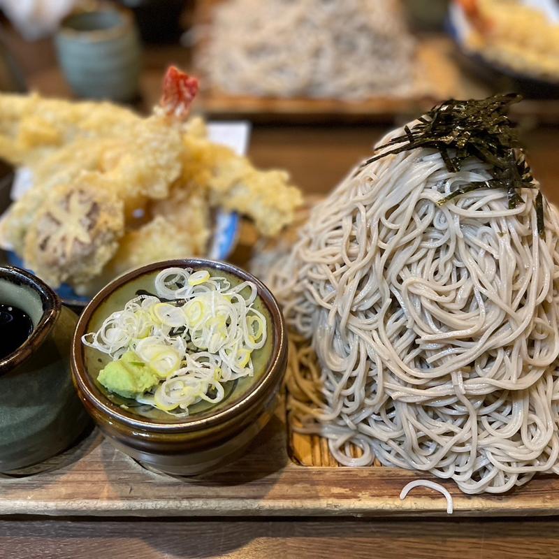 つけ天そば富士山盛(味奈登庵 都筑佐江戸店)