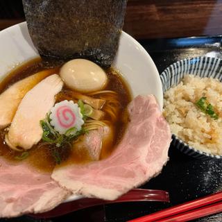 特製醤油そば+鶏めし(中華蕎麦しげ田)