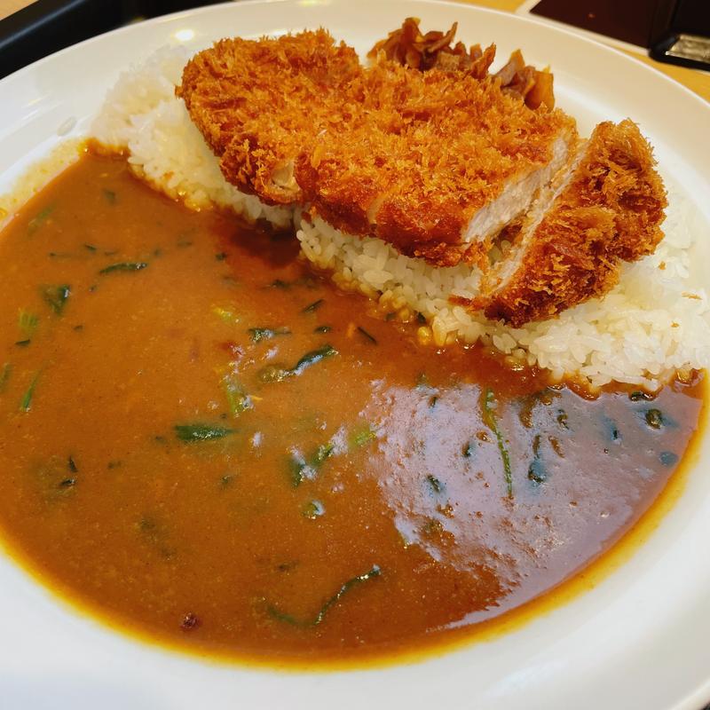 ほうれん草&手仕込みロースかつカレー(松のや 南森町店)