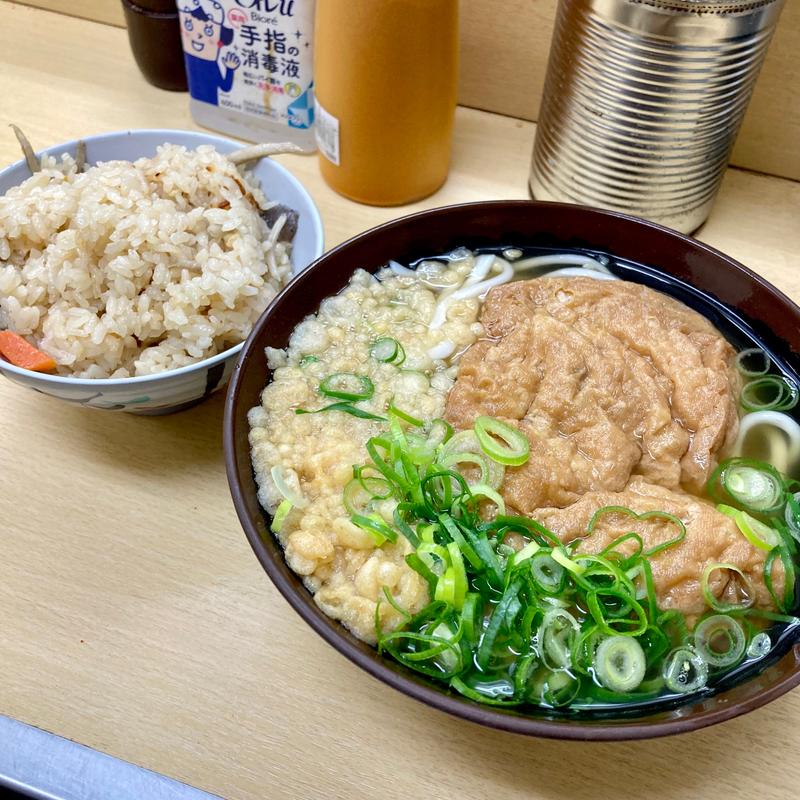 けつね定食(天六うどん)