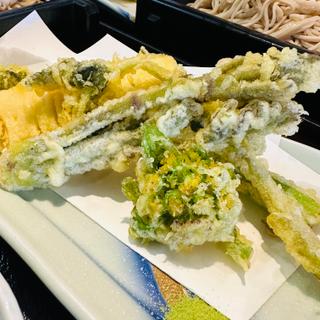 山菜とアスパラガスの天ぷらそば(榑木野 松本駅舎店)