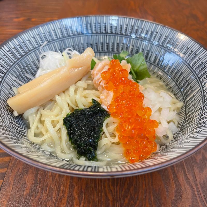 サーモンとイクラと生ノリと山葵の和えそば(追い飯)付き(拉麺イチバノナカ)