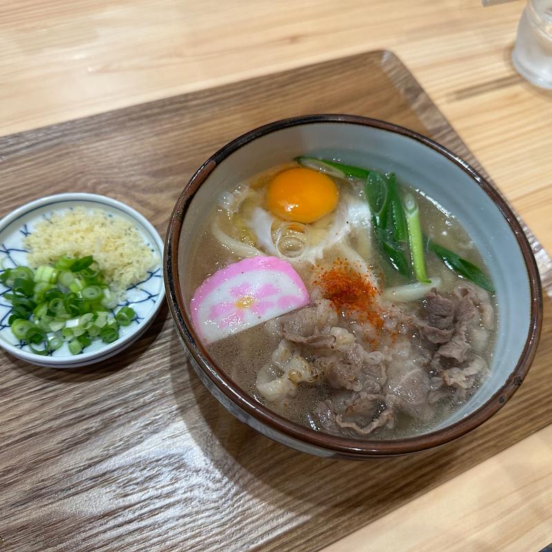 肉玉(オリーブ牛)(手打うどん 竹寅)