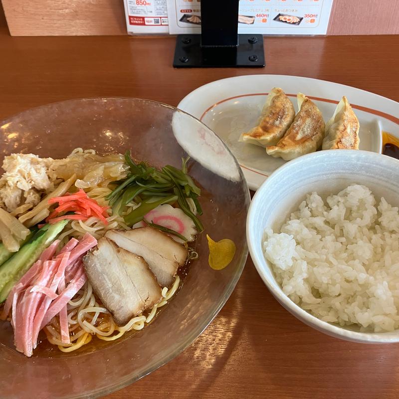 冷やし中華+サンコ餃子セット(幸楽苑 日立相田店 )