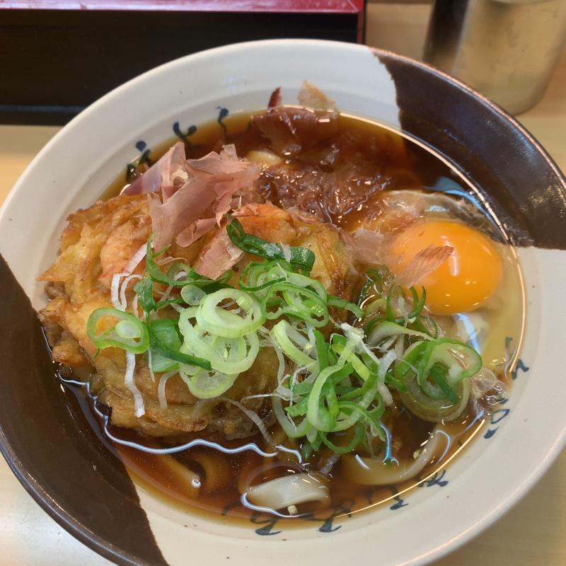 かき揚げ玉子入りきしめん(住よし JR名古屋駅新幹線下り)
