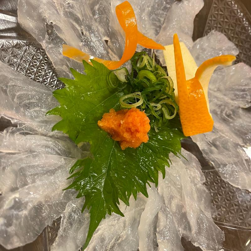 カワハギ刺身(潮亭とさいち)