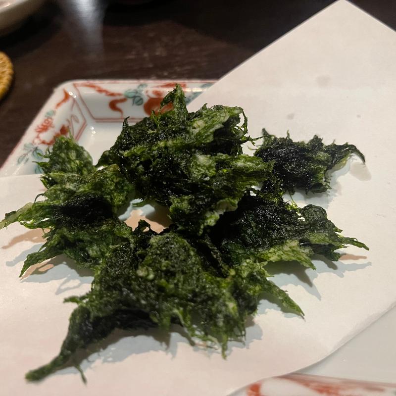 青さのりの天ぷら(路地酒 座くろ （ろじさけ ざくろ）)