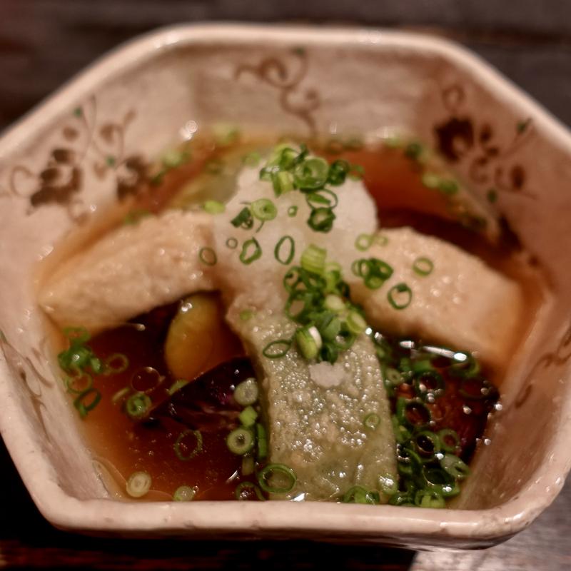 生麩と茄子の揚げ浸し(松原庵)