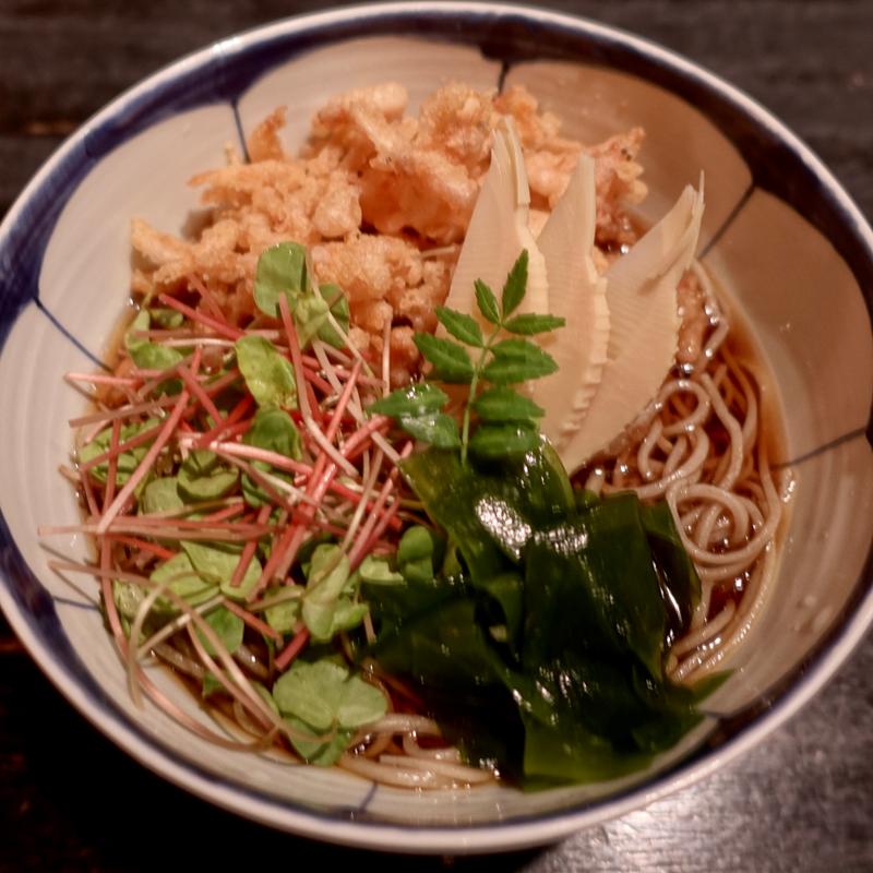 桜海老と若筍のぶっかけそば(松原庵)