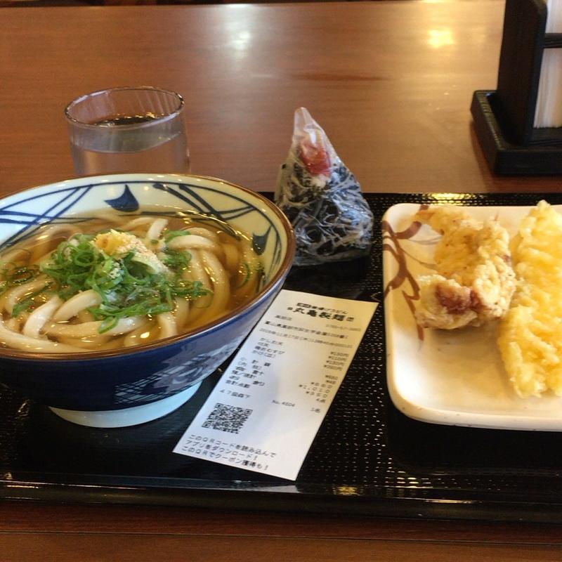かけうどん　おにぎり　天麩羅(丸亀製麺 足利店 )