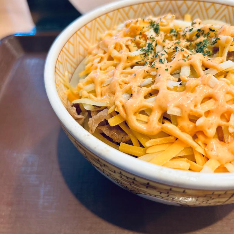 明太マヨチーズ牛丼(並盛)(すき家 茶屋町店 )