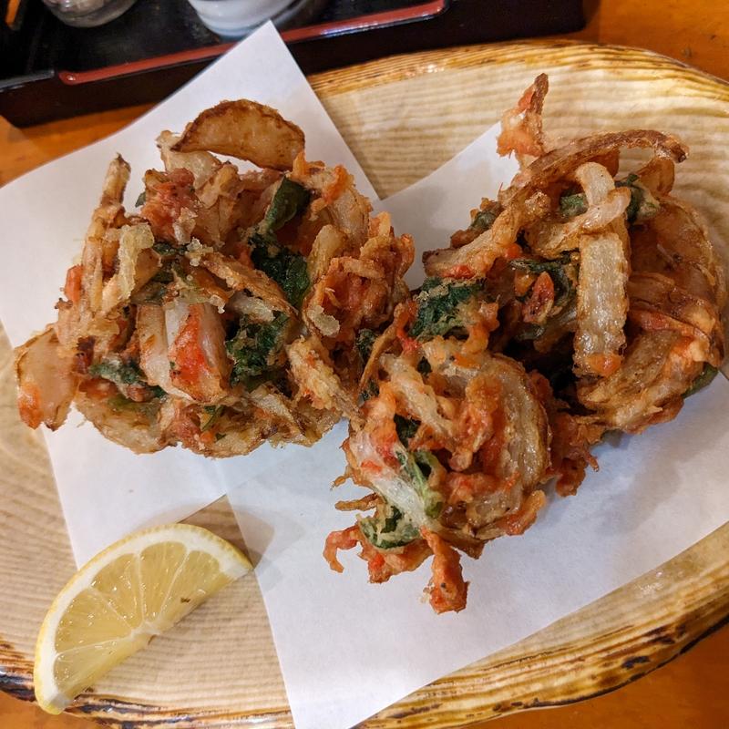 新玉ねぎと桜えびのかき揚げ(すし おでん 芦舟)