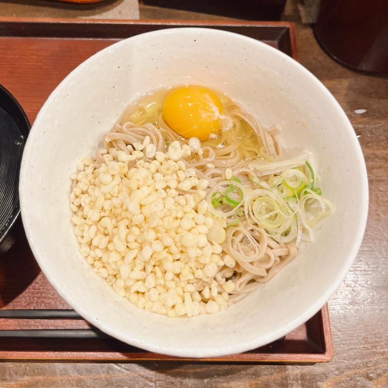 釜玉そば(十割蕎麦嵯峨谷 神田小川町店)
