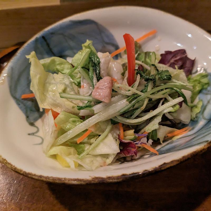 鮪の油と水菜のサラダ(鮨 波づき)