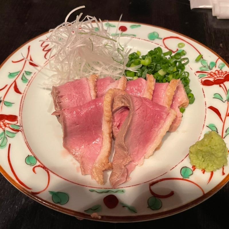 鴨ロースのたたき(軽井沢 川上庵 本店)