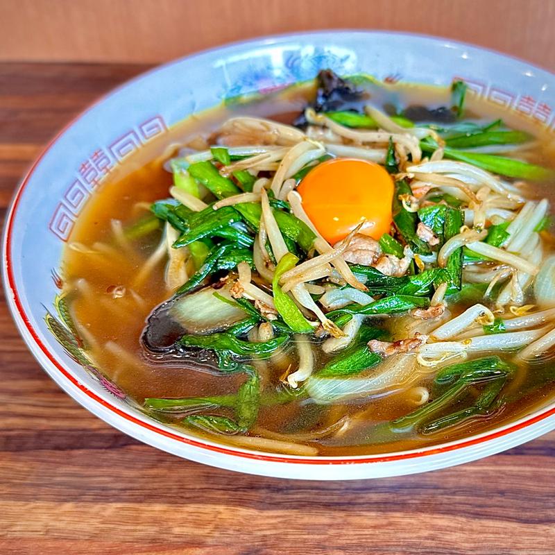 肉ニラ麺 生ニンニクトッピング¥100(中華そばながとも)