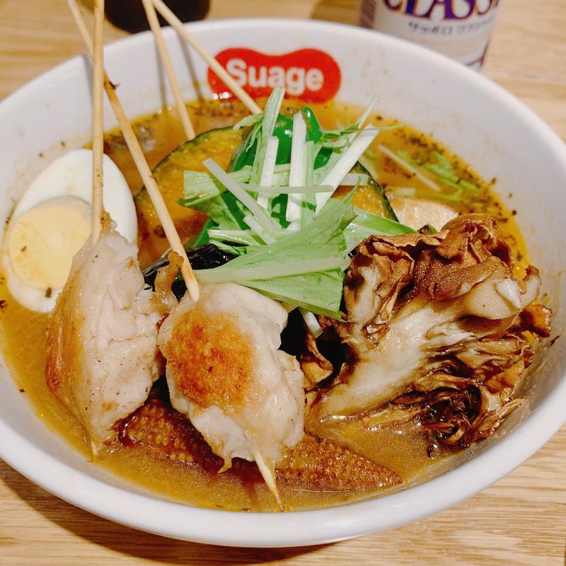 パリパリ知床鶏と7種の野菜カレー(北海道スープカレー Suage 池袋店)