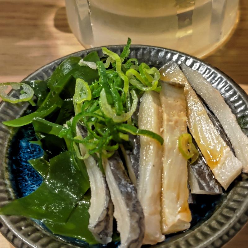 マグロ皮ボン酢(貝 刺身専門店 しらはら 関内)